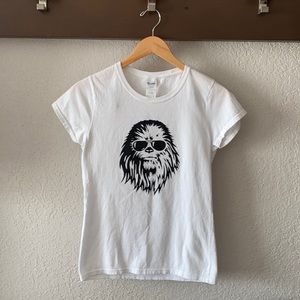 Chewbacca Graphic Gildan Tee Vintage Star Wars Retro T-Shirt Ladies Small
